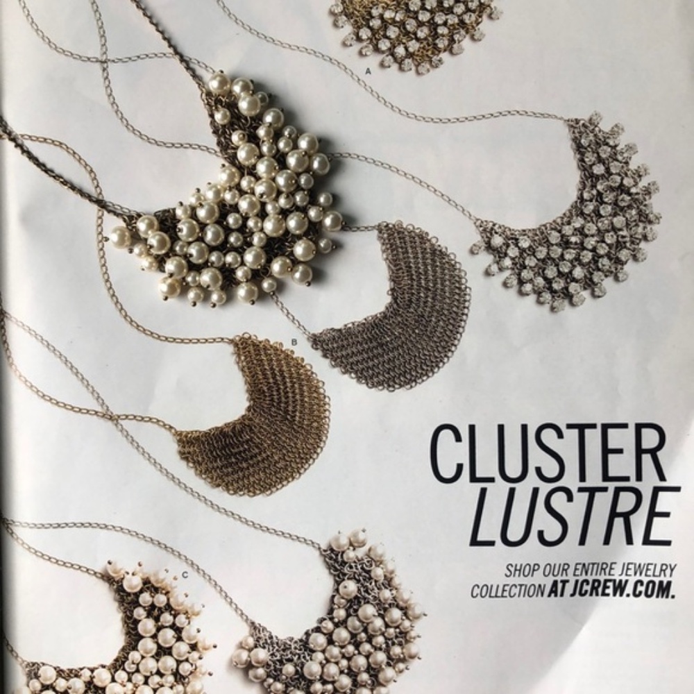 J CREW Brass Mesh Chainlink Statement Necklace